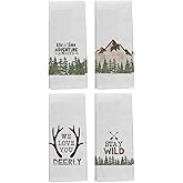 Knibeo Cabin Kitchen Towels,Cabin Decor,Rustic Cabin Decor Wildlife Hand Towels for Bathroom,Log Cabin Decor,Farmhouse Kitchen Towel,Cabin Owner Gifts,16x24 Inch Set of 4