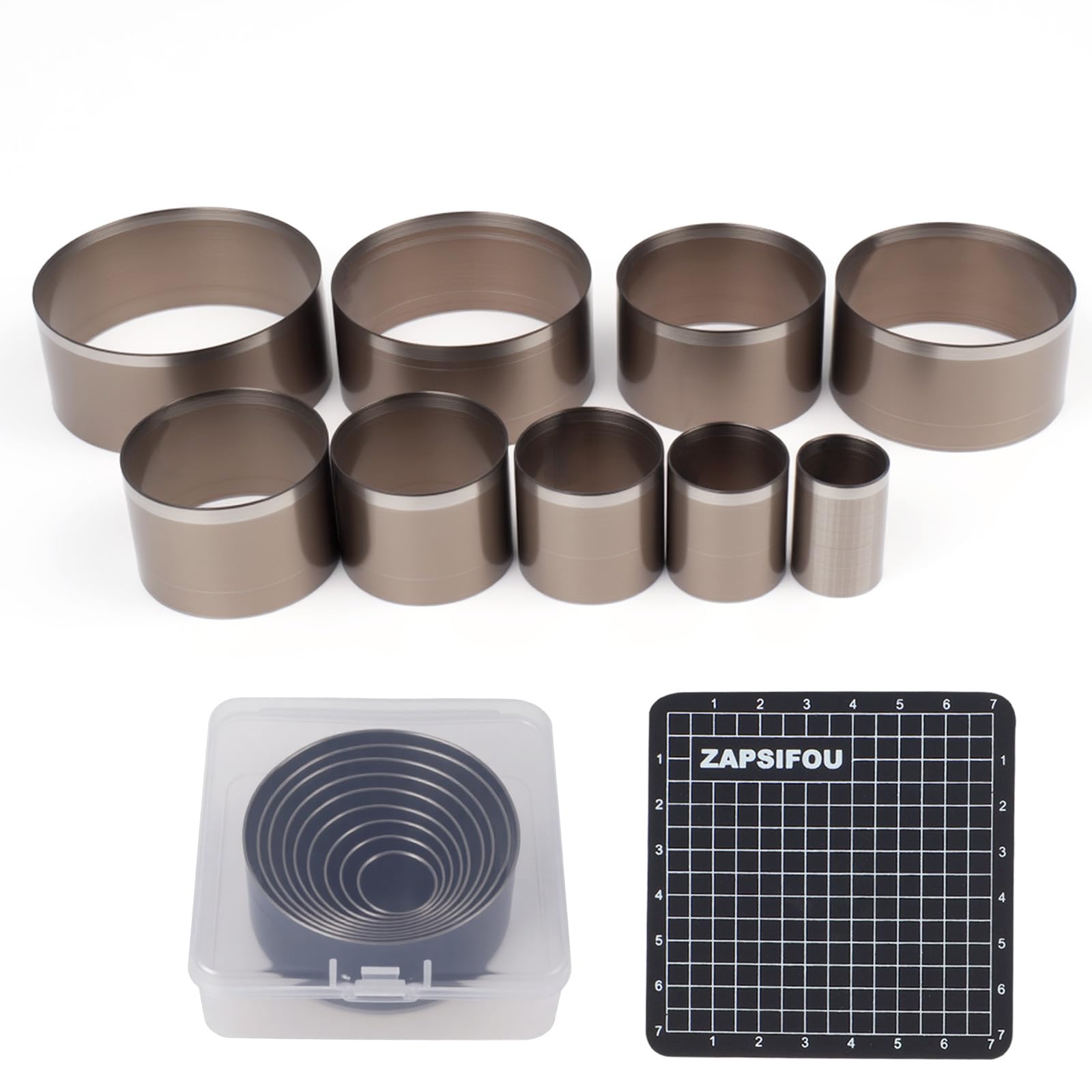 Photo 1 of ZAPSIFOU 9 Pieces Leather Circle Cutter Tool Set, Hole Punch Tools with 15 20 25 30 35 40 45 50 55mm, High Carbon Steel Round Cutting Dies, Hole Punch Tool Kit for DIY Leather Crafts