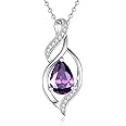 FANCIME Birthstone Necklace for Women Teardrop Necklace S925 Sterling Silver Infinity Love Birthday Gifts for Mom Women Girls, 16"+2" Inches