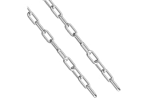hannger Stainless Steel Chain, 3/16 in by 2 Ft Strong Heavy Duty Chain Link Chain, Tough Metal Chainlink Security Chain for Fence Gate Anti-Theft Shade Sail Camping Clothesline Swing Hanging Chains