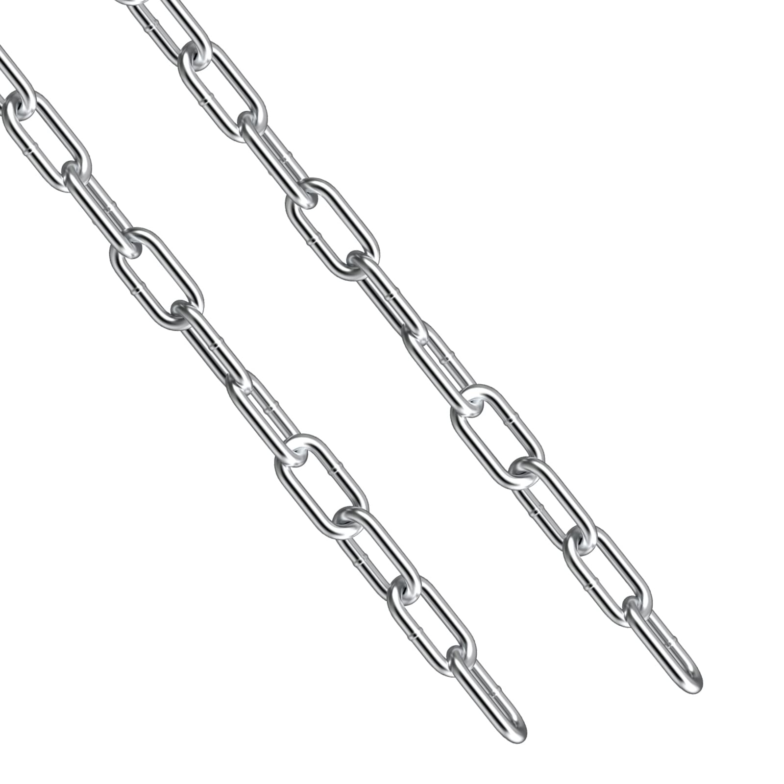 hannger 304 Stainless Steel Chain, 5MM × 60CM Strong Heavy Duty Chain Link Chain, Tough Metal Chainlink DIY Security Chain for Fence Gate Anti-Theft Shade Sail Camping Clothesline Swing Hanging Chains