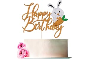 Bejotaa Easter Bunny Cake Topper Rabbit Ear Cake Topper Bunny Paw Cake Decorations for Happy Easter Themed Baby Shower Kids Birthday Party Supplies