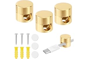 3pcs Gold Anchors, Metal Phone Charger Cord Holders Management Clips Multi-Function Aluminum Wire Organizer for Home Office D