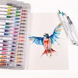 CHROMATEK Watercolour Brush Pen Set 54 50 Colors with Tutorial Pad & Video view 6