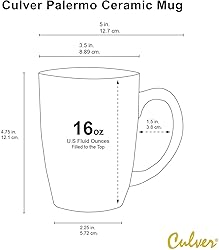 Culver 16-Ounce Palermo Ceramic Mug Set of 4