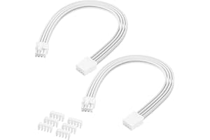 ELFJMZP 2PCS ATX 8PIN Famale to ATX 8PIN(6+2) Male Black Extension Cable Adaptor for PC Build High-End GPU Cable Layout - 30c