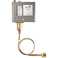 Johnson Controls P70BA-1C Penn Series P70 Standard Electromechanical Pressure Control, Open Low SPST Switch, 20" Hg-100 psi, Manual Reset Lockout, 36" Capillary with 1/4" Flare Nut