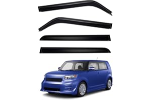 LQQDP 4pcs Smoke Tint Sun Rain Guard Vent Window Visors Compatible with 2008-2015 Scion xB, Outside Mount Tape On Style Acrylic Set of 4 Front+Rear