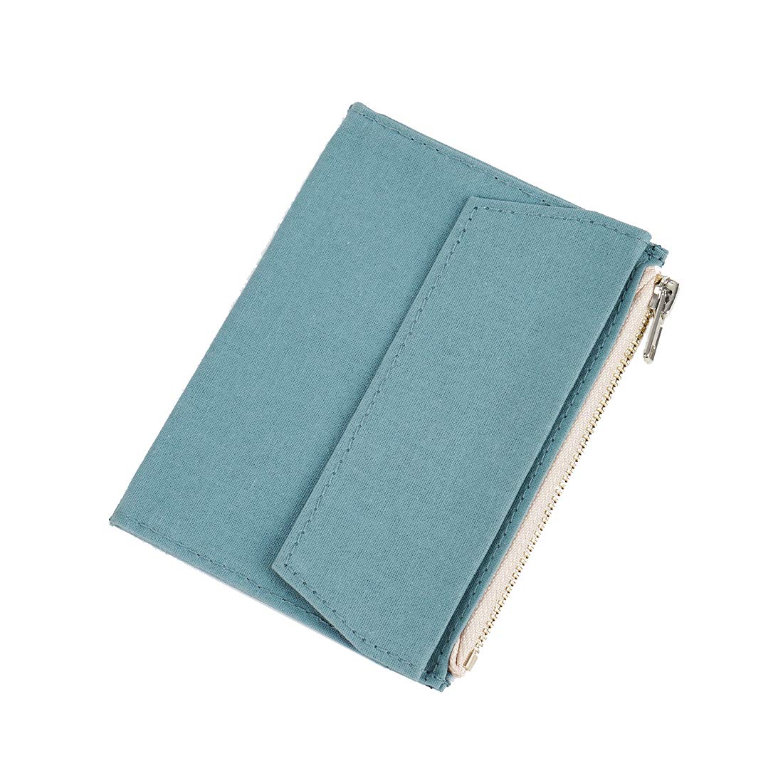 Photo 1 of Moterm Canvas Zipper Pocket for Travelers Notebook, 1 Insert Pouch Refill for TN Accessories Card Holder Storage Bag File Folder Stationery (Passport Size,Skyblue)