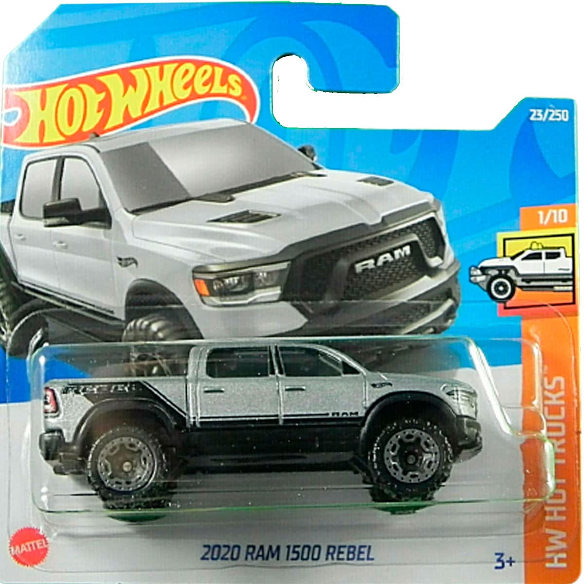 Friki Monkey Hot Wheels 2020 RAM 1500 Rebel HW Hot Trucks 1/10 (23/250) 2022 Short Card + Blister & Card Protector Pack
