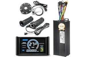 HUDAMZKY Electric Bicycle Controller for 1000W 2000W Hub Dc Motor, 30A/35A/45A Sine Wave 3-Mode Controller with S966 Color Display and 20X Right Handle Full Twist Throttle 36V 48V 52V Ebike Part