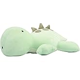 Crillop 4LB Cute Weighted Stuffed Animals Plush - 24 inch Soft Weighted Dinosaur Plush Toy Pillow for Adults and Children (Green Dinosaur)