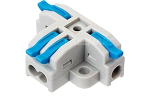 GKEEMARS 20Pcs 4 Way T Tap Wire Connectors, Quick Wire Splitter Push-in Connectors for AWG 24-12 (Blue)