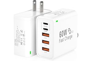 CANIIFOTO 2Pack USB C Fast Charger Block, 60W 5-Port USB C Wall Charger 30W Type C Charging Block, 2USB C+3USB A PPS/PD 3.0 Multiport Charging Cube for iPhone 17 16 15 14 Pro Max,for Galaxy S25 S24 Ultra, i Pad