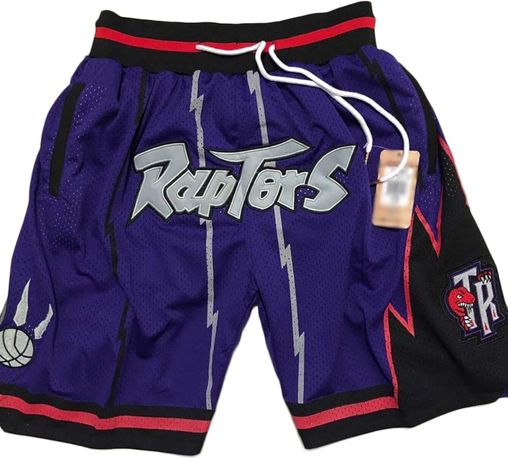 YSPORT Toronto Raptors Basketball Shorts Embroidered Mesh Fans Swingman