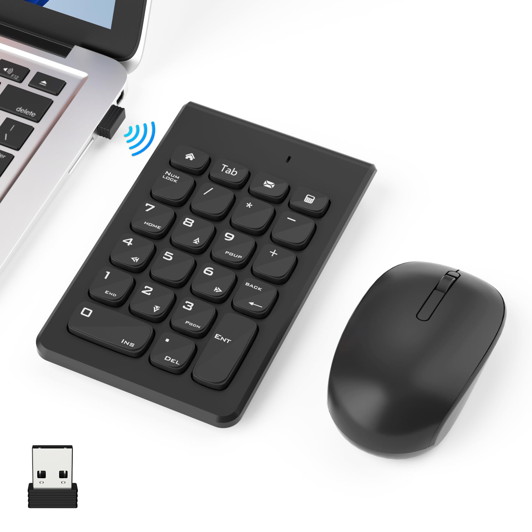 Mua 2.4GHz Wireless Number Pad and Mouse Combo - 22 Key USB Keypad ...