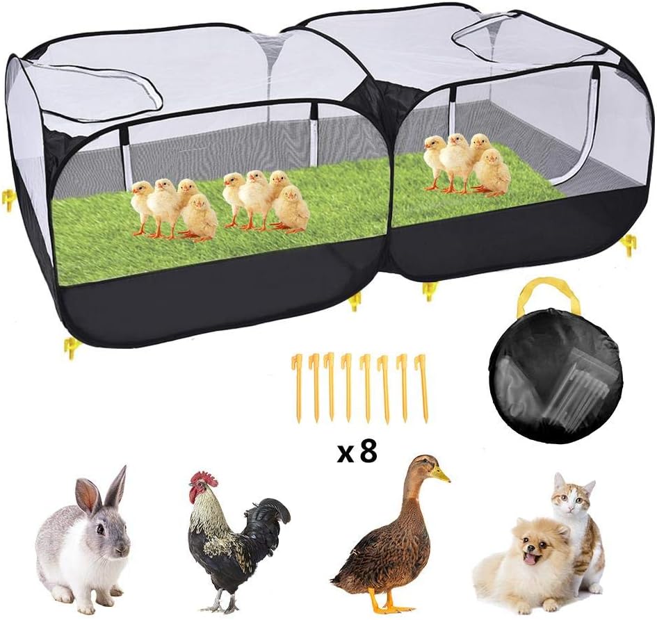 Large Portable Chicken Run Coop Foldable Pet Playpen Exercise Kennel