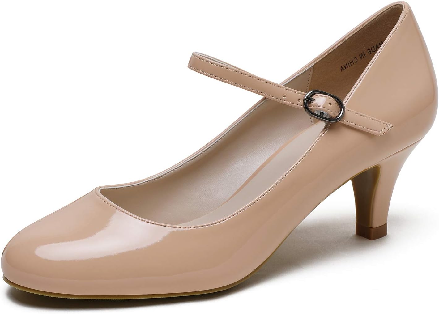 nude round toe heels