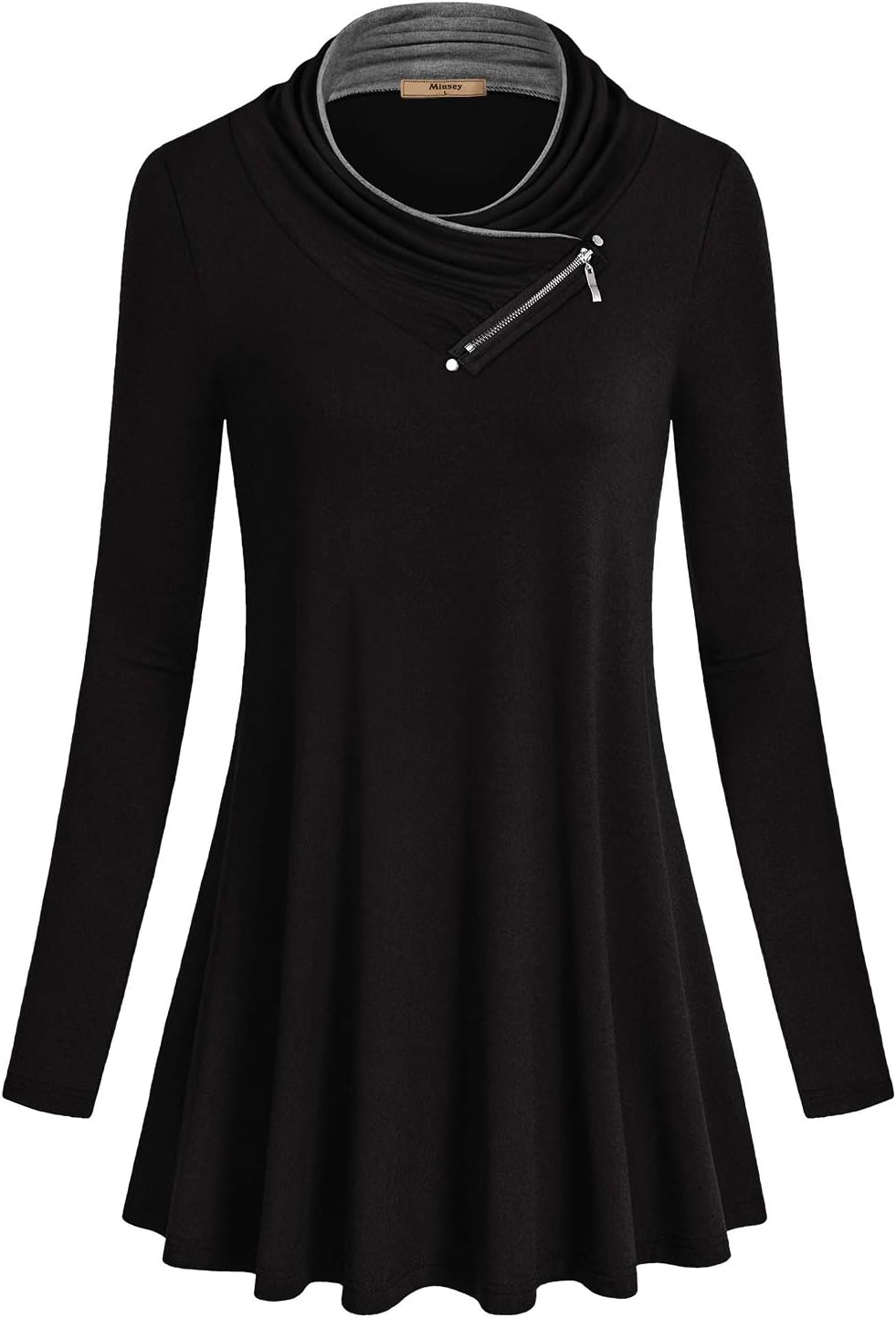 Womens Long Sleeve Cowl Neck Pullover Sweatshirt Casual Tunic Tops