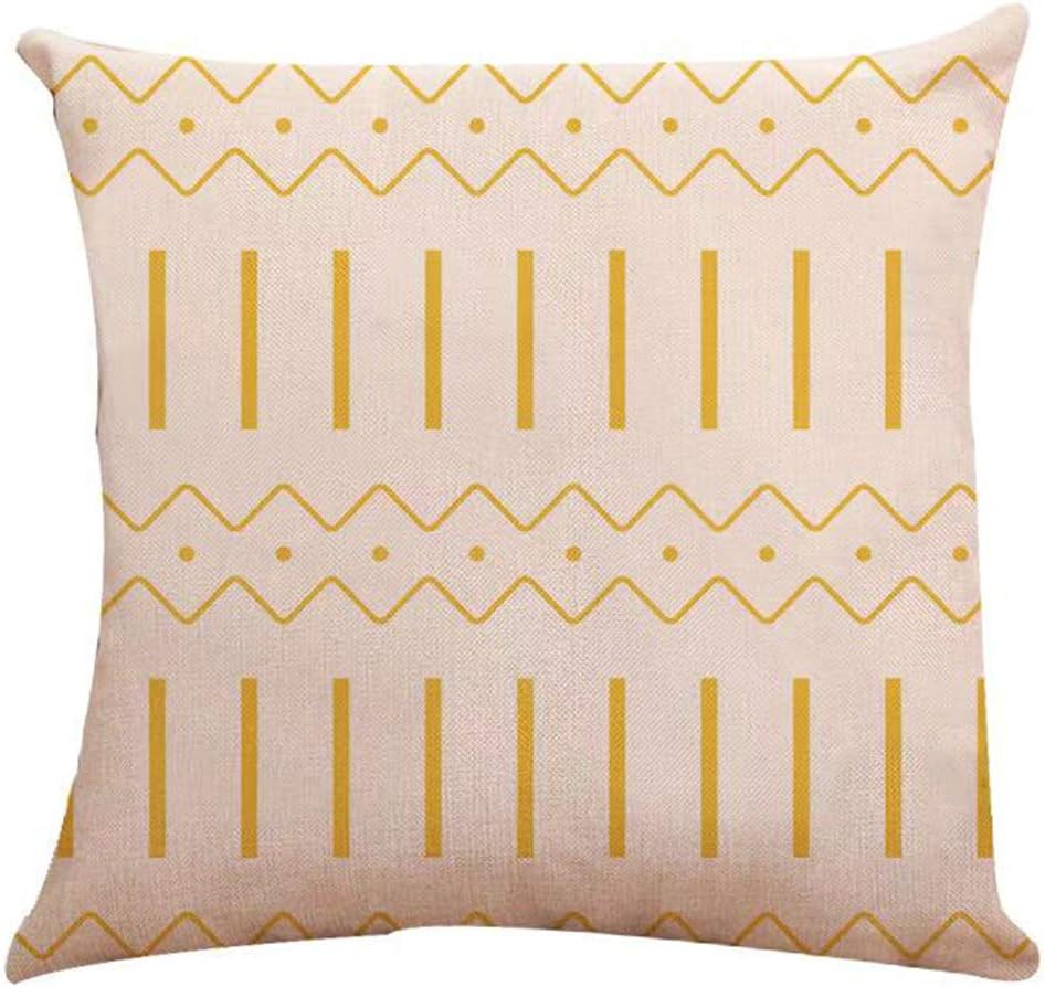 Pillow Covers 18x18 Set of 4, Modern Sofa Throw Pillow Cover, Decorative Outdoor Linen Fabric Pillow Case for Couch Bed Car 45x45cm (Yellow, 18x18,Set of 4): Home & Kitchen