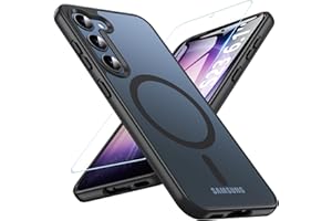 OWKEY for Galaxy S23 Case 6.1'', Magnetic Samsung Galaxy S23 Case for Magsafe with Screen Protector, [Military Grade Protection] Shockproof Phone Cover S23 Case Protective Case for Samsung S23,Black