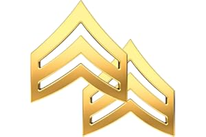 TECH118 Sergeant Chevrons Collar Brass Pins -Set of Two Rank Insignia Police Military Uniform Pins. Choose between gold, silver, and matt black.