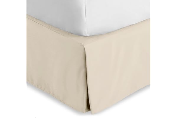 Bare Home Bed Skirt Double Brushed Premium Microfiber, 15-Inch Tailored Drop Pleated Dust Ruffle, 1800 Ultra-Soft Collection,