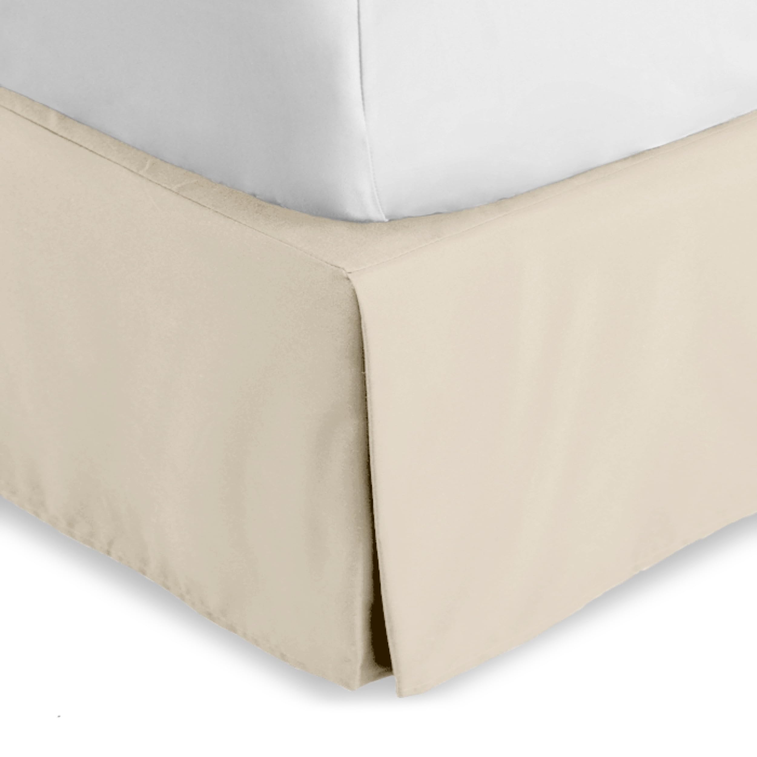 Photo 1 of Bare Home King Bed Skirt - 15-Inch Tailored Drop Easy Fit - Bed Skirt for Beds - Center & Corner Pleats (King, Sand)