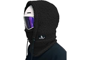 Shy Velvet Sherpa Hood Ski Mask Wind-Resistant Balaclava Winter Fleece Ski Mask for Men and Women