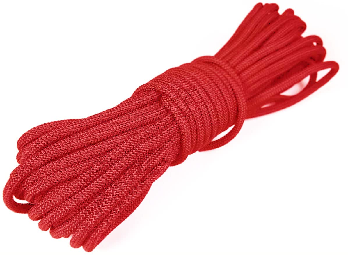 KuTi Kai 20M(64FT) Nylon Rope,Traction Tying Powerful Rope,Multi-functional Thick Tarp Hanging String for Gardening Design,Wedding,Fishing and DIY(Red, 2MM)