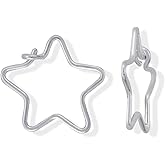 Boma Jewelry Sterling Silver Star Hoop Earrings