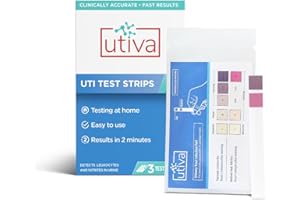 SZIO+ Utiva UTI Test Strips – Home Test Kit for Urinary Tract Infection – Clinically Accurate Results in 2 Minutes – Urine Test Strips for Women and Men, 3 Individual at Home UTI Tests