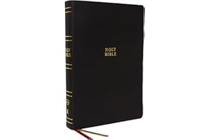 NKJV Holy Bible, Super Giant Print Reference Bible, Black Genuine Leather, 43,000 Cross References, Red Letter, Thumb Indexed, Comfort Print: New King James Version