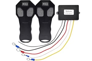 Riyitauto 12V 100ft Recovery Wireless Winch Remote Control Kit for Jeep Truck ATV SUV Car DC 9-30V 434MHZ Switch Handset Waterproof with 2 Big Remote Control