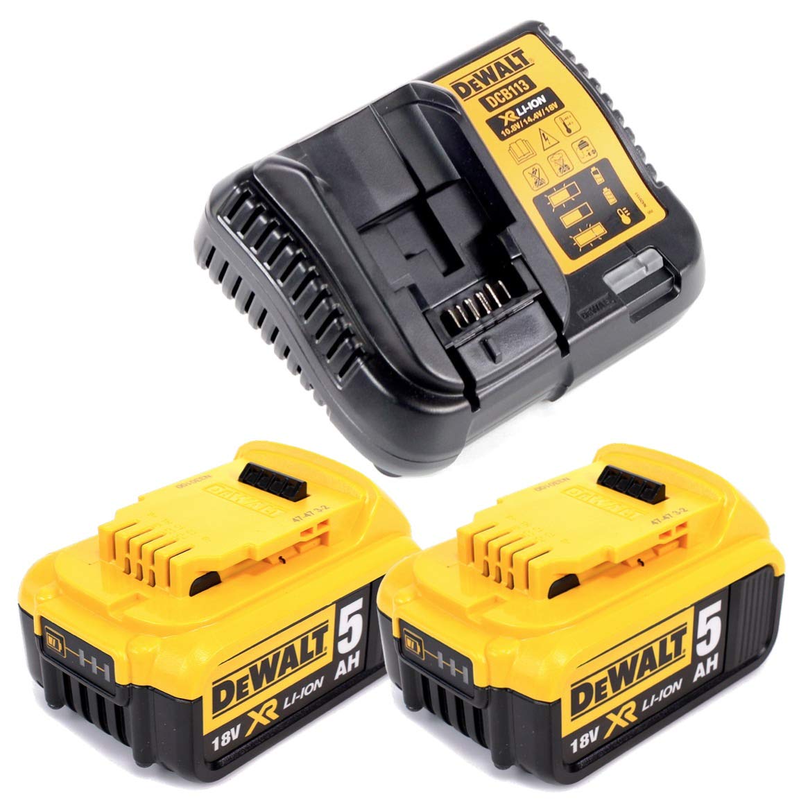 Dewalt DCB 113 P2 - Set de cargador con 2 baterías DCB 184 5,0 Ah ...