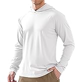 PLUMZJOY Men's UPF 50+ Sun Protection Long Sleeve Hoodie Shirt Outdoor UV Fishing Shirts for Workout, Running, Fishing,Hiking