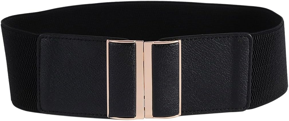 Beltox Womens 3" Wide Belt Elastic Stretch Cinch Waistband Lady Cummerband at  Women’s Clothing store