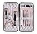 Penta Angel Women Nail Manicure & Pedicure Set, Travel & Grooming Kit, Professional Stainless Steel Nail Care Clipper Cutter Set Nail Tools Kit Set of 12Pcs with Silver Case