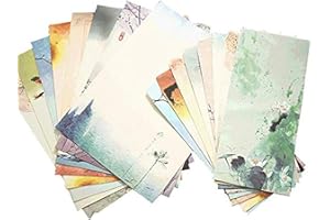 IKAMMO Retro A4 Stationery Paper and Envelopes Set,Letter Paper and Old Age Paper,Writing Paper and Printer Paper,32 Sheets Stationary Paper and 12 Envelopes(Retro)