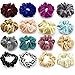 24 Pcs Large Scrunchies for Hair Elastic Hair Bands, Premium Scrunchy Hair Ties with Velvet, Silk , Neon, Cotton, Satin, Chiffon, Scrunchie Ponytail Holder No hurt, Soft for Women or Girls Hair Access