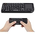 Serounder 2.4GHz Touchpad Keyboard,A8 Mini Rechargeable Ultra-Thin Mini USB Backlit Keyboard with IR Light for HTPC for PS3/4 for 360 and ONE(QWERTY Keypad)