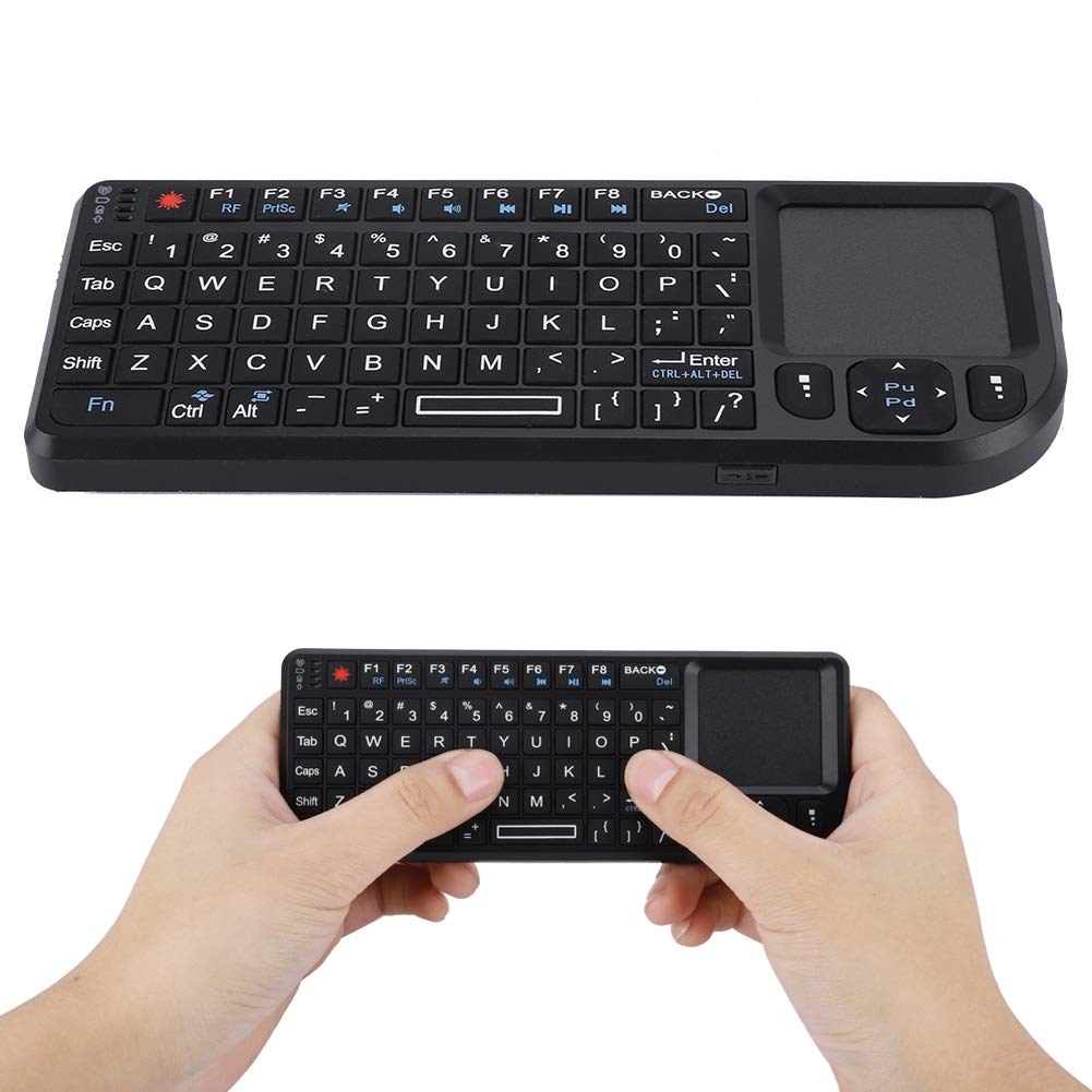 Topiky 2.4GHz Wireless Touchpad Keyboard Rechargeable Ultra-Thin Mini USB Backlit Compatible with HTPC 360 One