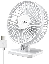 gaiatop USB Desk Fan Small Portable Quiet 3 Speeds White view 1