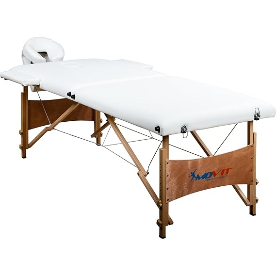 MOVIT® Mobile Massageliege inkl. Tasche, Kopf- und Armstützen, Vollholzgestell, Farbwahl, schadstoffgeprüft