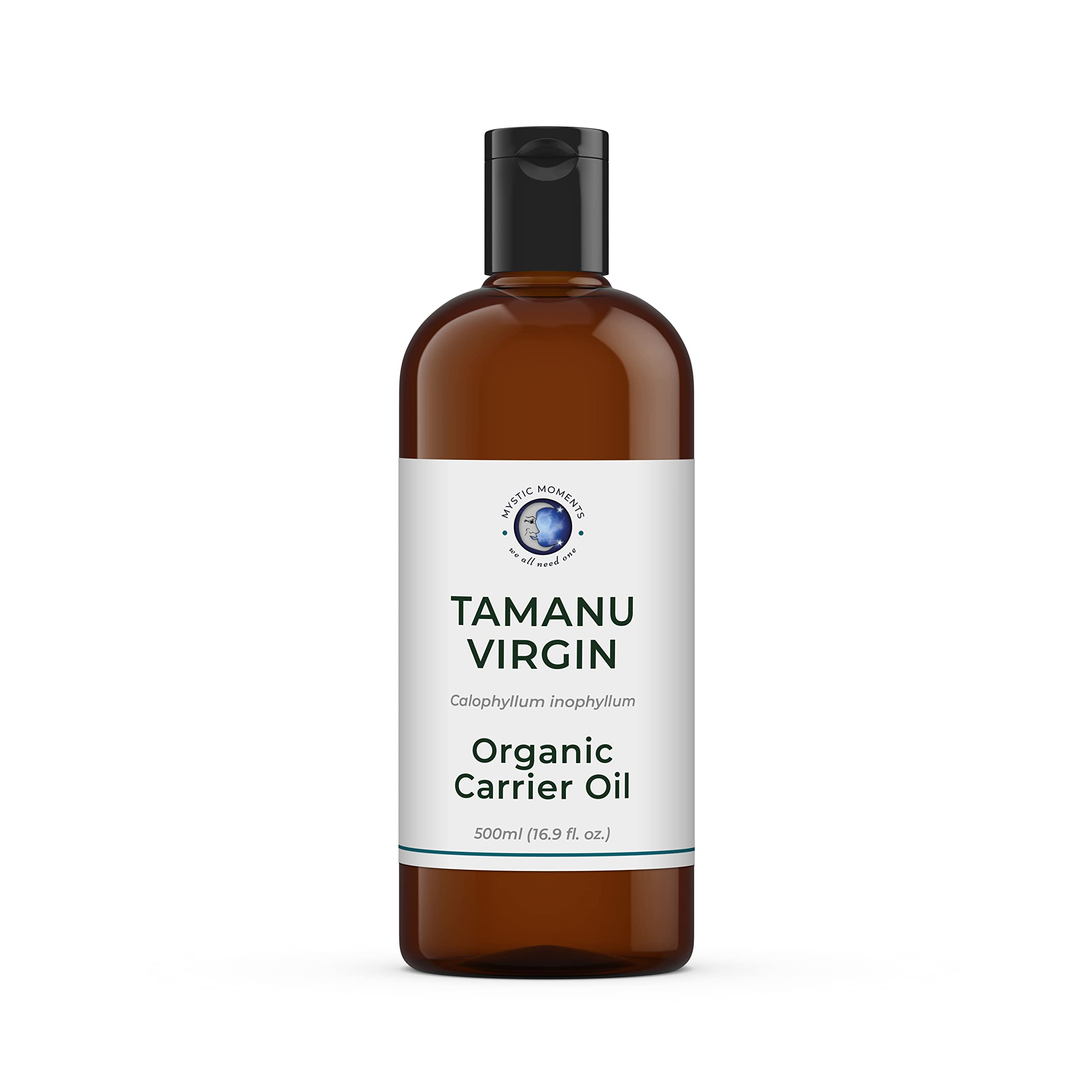 Mystic Moments | Tamanu Virgin Organic Carrier Oil 500ml | Cold Pressed Calophyllum Inophyllum Seed Oil | Skin & Hair Care | Rich Nutty Aroma | Virgin Unrefined | Egypt | Vegan GMO Free