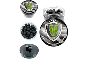 100 x Premium Quality 1.6 Grams Hard Rubber Balls Reusable High Impact Paintballs for Home Self Defense Training Target Practice in 50 Caliber