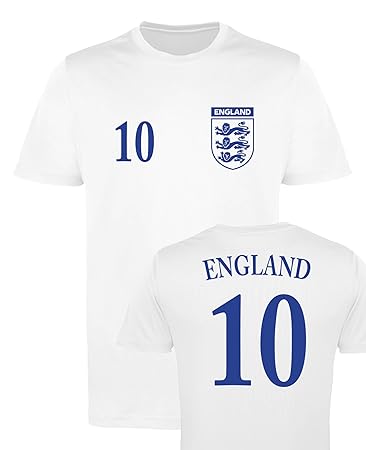 Comedy Shirts Damen Fußball Trikot - WM/EM/WUNSCHDRUCK - Rundhals Trikot für Damen - England Trikot in versch. Farben u. Größ