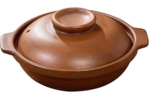 COSMEVIVI Terracotta Cooking Pot With Lid - Traditional Clay Pot For Home Kitchen Or Party - Asian Cookware For Stews And Siz