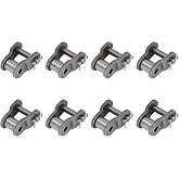 FOCMKEAS 8PCS Roller Chain Offset Half Link #35, 3/8 Inch Pitch | Carbon Steel Crank Link, Standard Chain End Connector Split Links for 06C Chain
