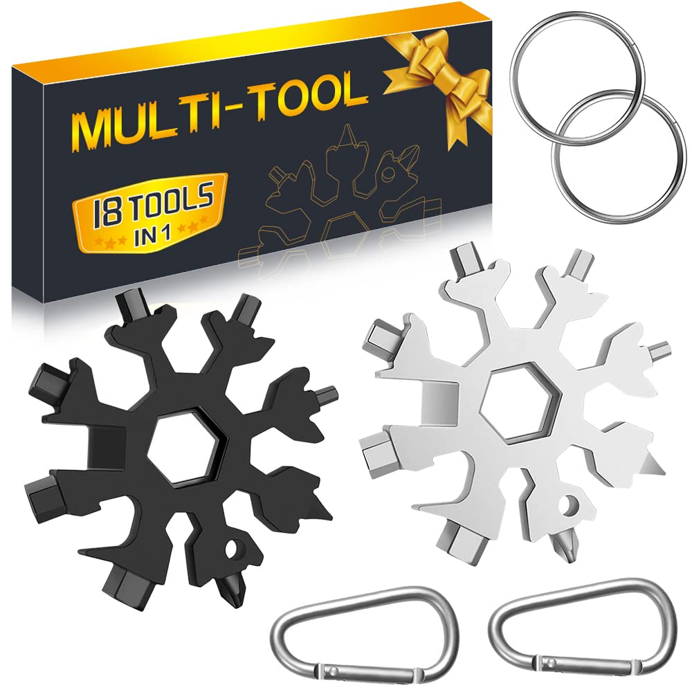 Photo 1 of Stocking Stuffers for Adults Men, Gifts for Men, 2 Pack 18 in 1 Snowflake Multitools Mens Stocking Stuffers, Christmas Gifts for Men Dad Him White Elephant Gifts for Adults, Cool Gadgets